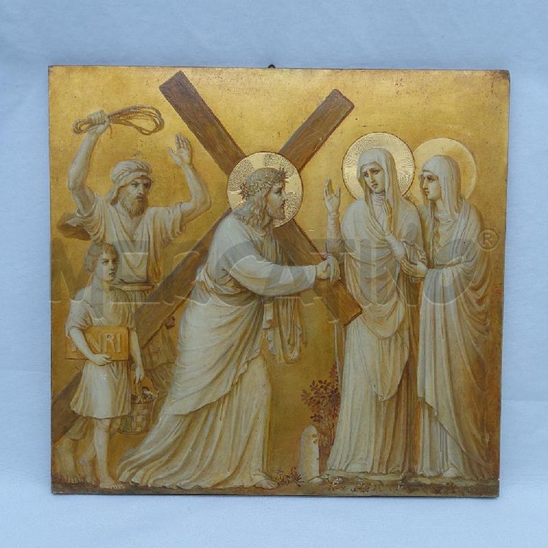 STAMPA SU LEGNO PASSIONE DI CRISTO DORATA | Mercatino dell'Usato San maurizio canavese 1