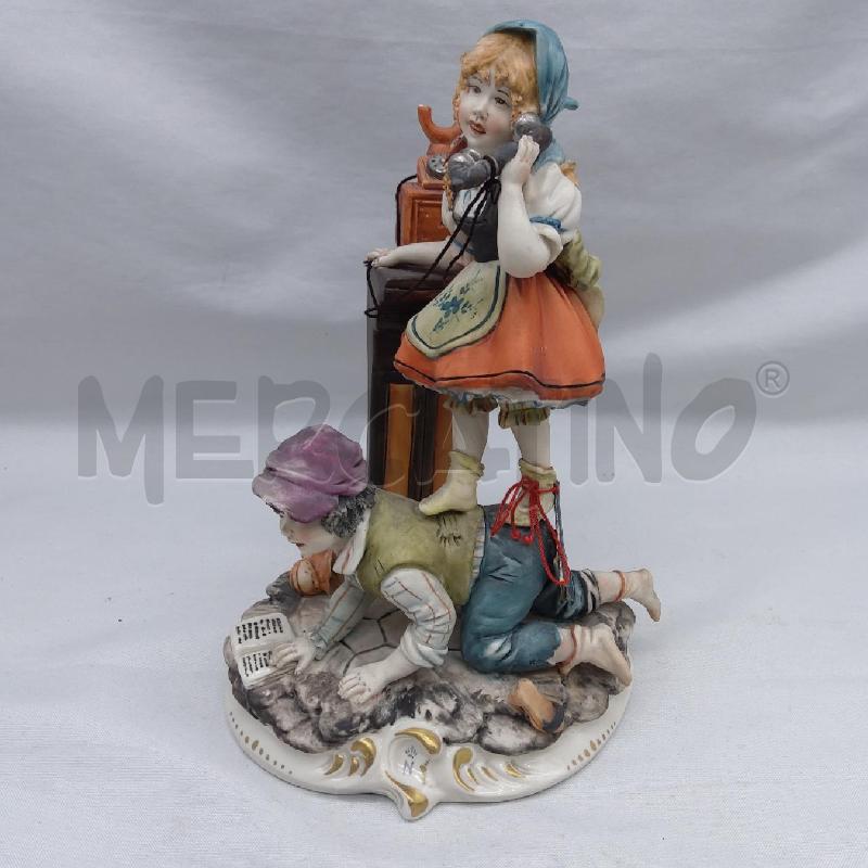 STATUA CAPODIMONTE MENEGHETTI BIMBA AL TELEFONO SU BIMBO | Mercatino dell'Usato San maurizio canavese 1