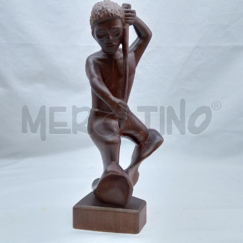 STATUA LEGNO UOMO CON LANCIA | Mercatino dell'Usato San maurizio canavese 1