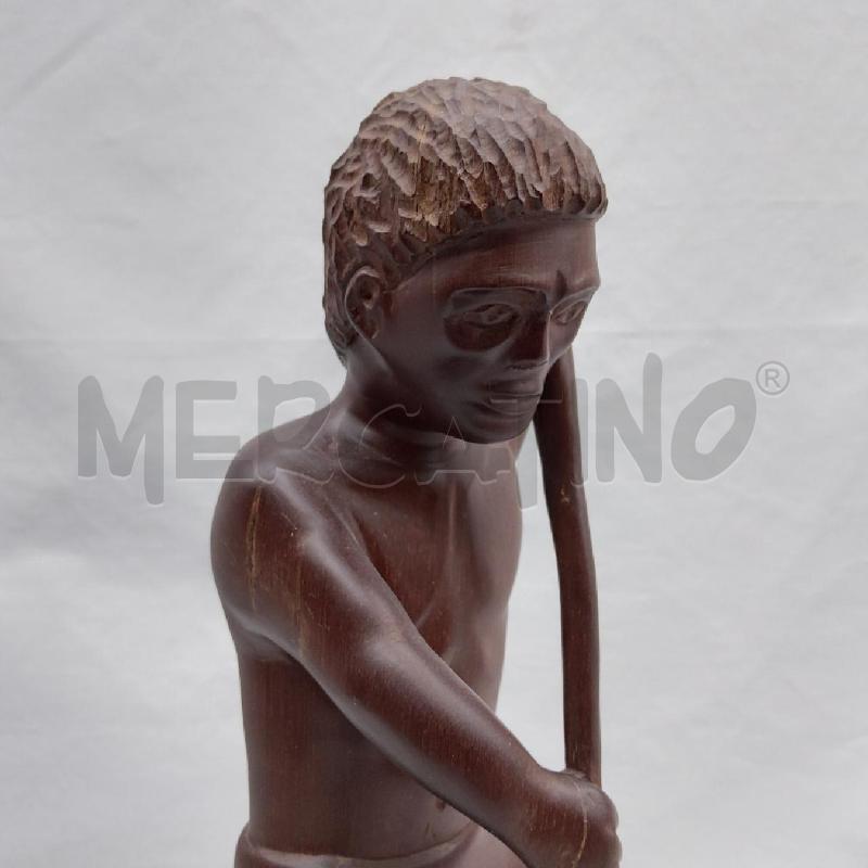 STATUA LEGNO UOMO CON LANCIA | Mercatino dell'Usato San maurizio canavese 4
