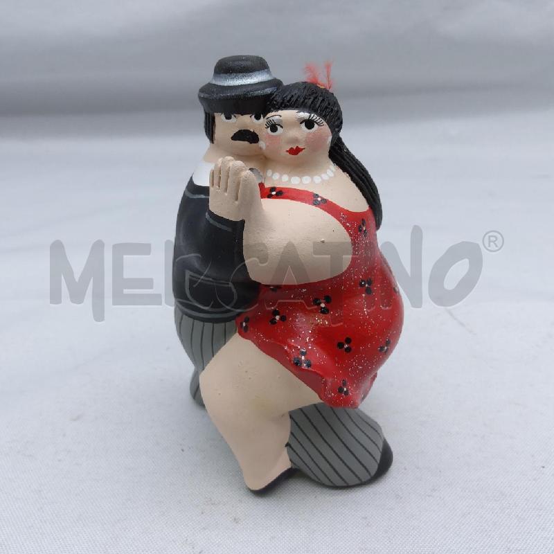 STATUINA BALLERINI DI TANGO VESTITO ROSSO FIORELLINI | Mercatino dell'Usato San maurizio canavese 1