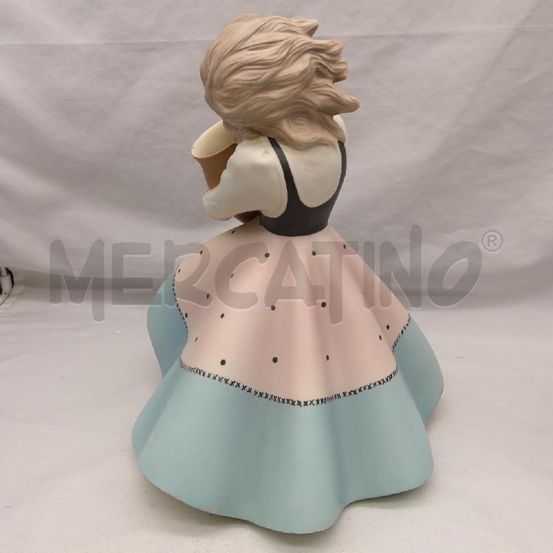 STATUINA BIMBA VESTITO ROSA AZZURRO CON VASO | Mercatino dell'Usato San maurizio canavese 2