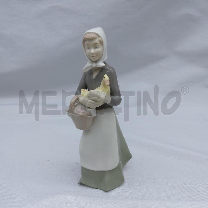 STATUINA CERAMICA GDR DONNA CON OCA IN BRACCIO | Mercatino dell'Usato San maurizio canavese 1