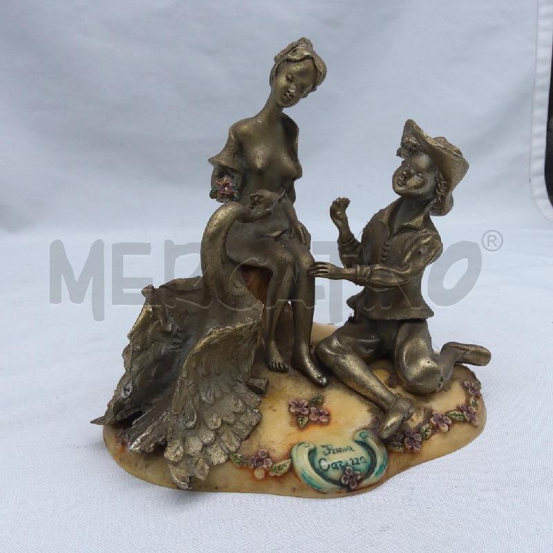 STATUINA COPPIA CON CIGNO BRONZO PRINMO CAREZZA | Mercatino dell'Usato San maurizio canavese 2