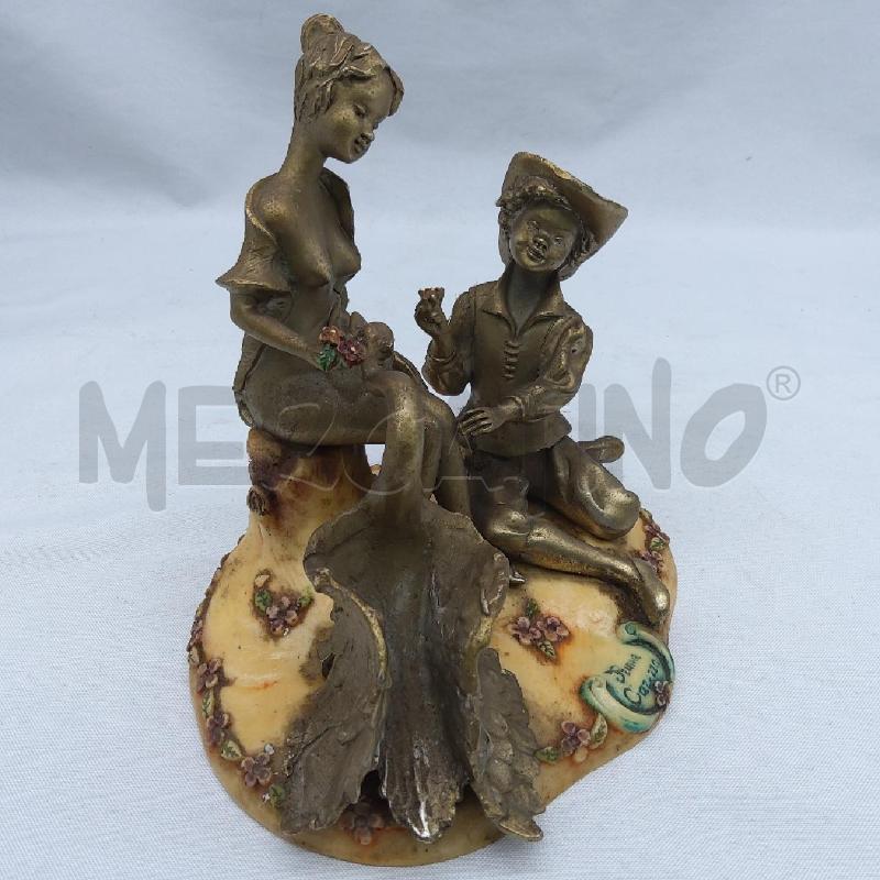 STATUINA COPPIA CON CIGNO BRONZO PRINMO CAREZZA | Mercatino dell'Usato San maurizio canavese 4