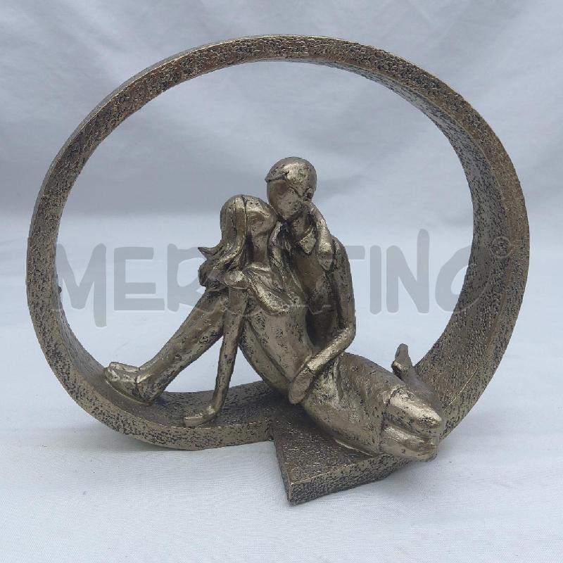 STATUINA COPPIA DORATA CHE SI BACIA NEL CERCHIO | Mercatino dell'Usato San maurizio canavese 1