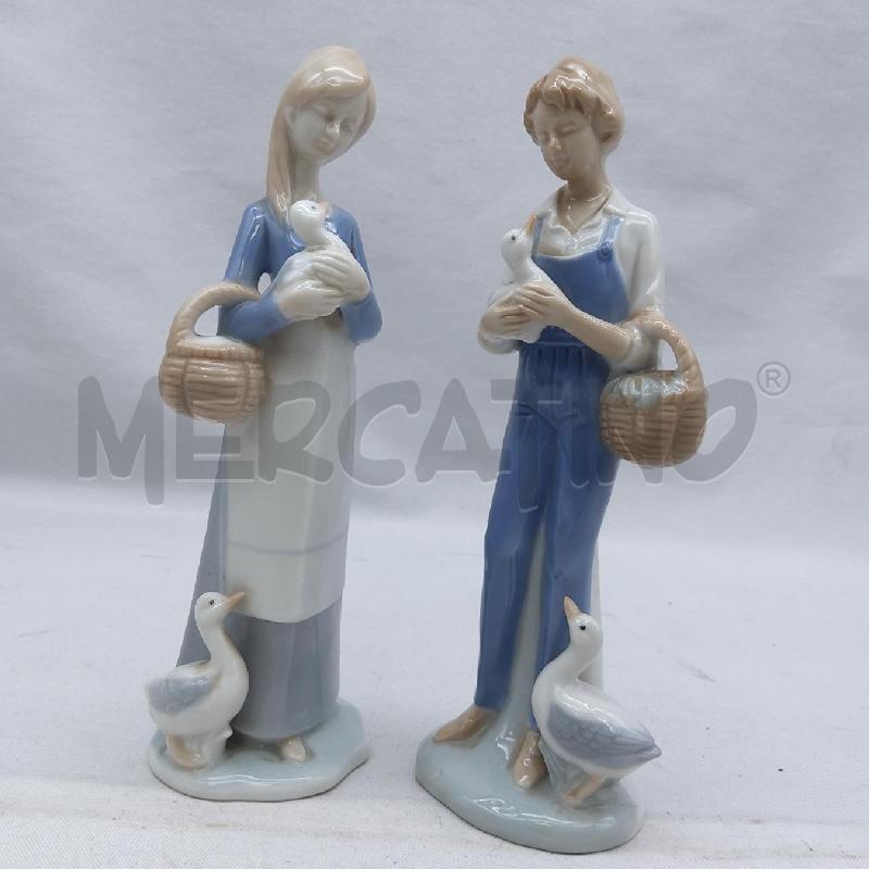STATUINA COPPIA PERSONAGGI CON OCHE E CESTI | Mercatino dell'Usato San maurizio canavese 4