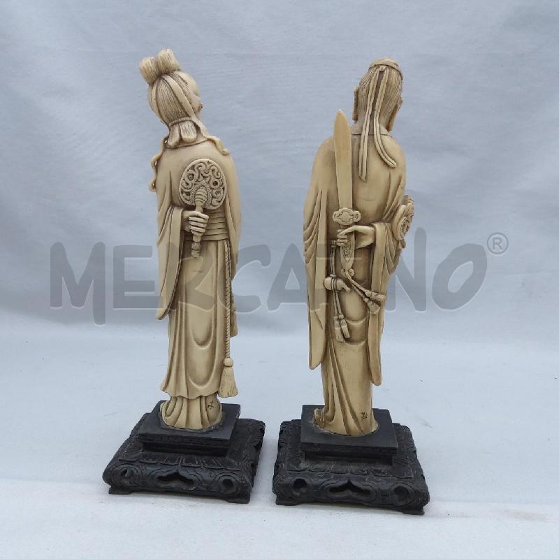 STATUINA COPPIA SAGGI ORIENTALI BASE LAVORATA | Mercatino dell'Usato San maurizio canavese 4