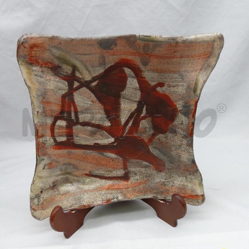 SVUOTA TASCHE CERAMICA ARTISTICA QUADRATO ARANCIO GRIGIO | Mercatino dell'Usato San maurizio canavese 1