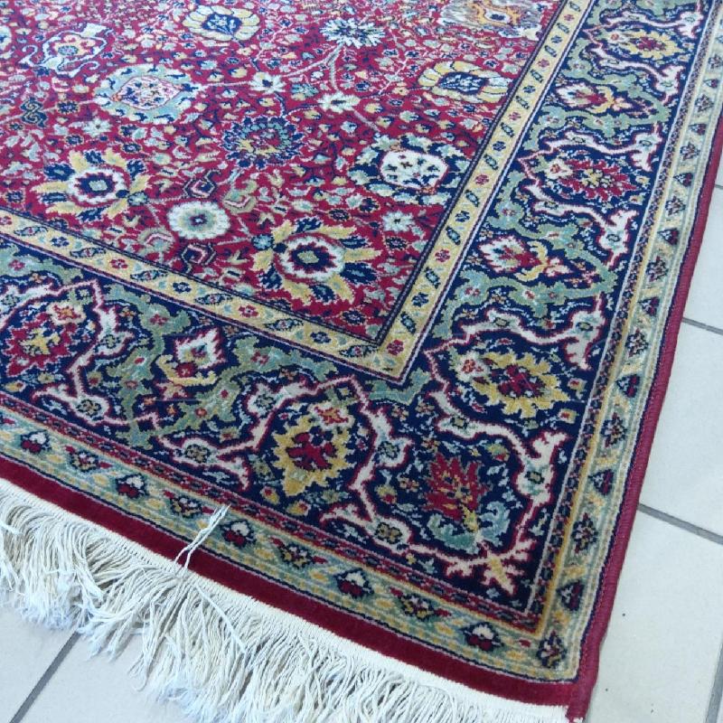 TAPPETO 240X160 CM ROSSO FANTASIA FLOREALE FRANGE BCO  | Mercatino dell'Usato San maurizio canavese 2