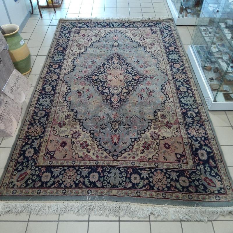 TAPPETO 391 X 178 AZZURRO BLU FRANGE | Mercatino dell'Usato San maurizio canavese 1