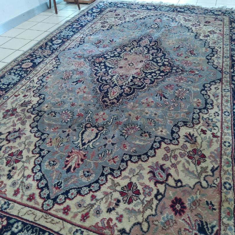 TAPPETO RETTANGOLARE 130 X 70 TORTORA BLU FRANGE BIANCHE | Mercatino dell'Usato San maurizio canavese 3
