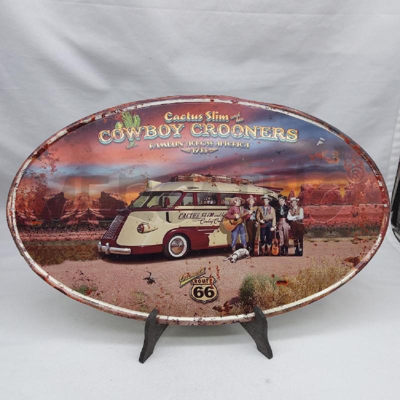 TARGA METALLO OVALE COWBOY CROONERS | Mercatino dell'Usato San maurizio canavese 1
