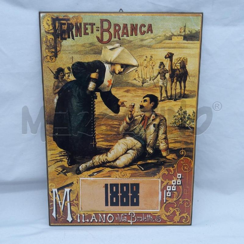 TARGA PUBBLICITARIA FERNET BRANCA | Mercatino dell'Usato San maurizio canavese 1
