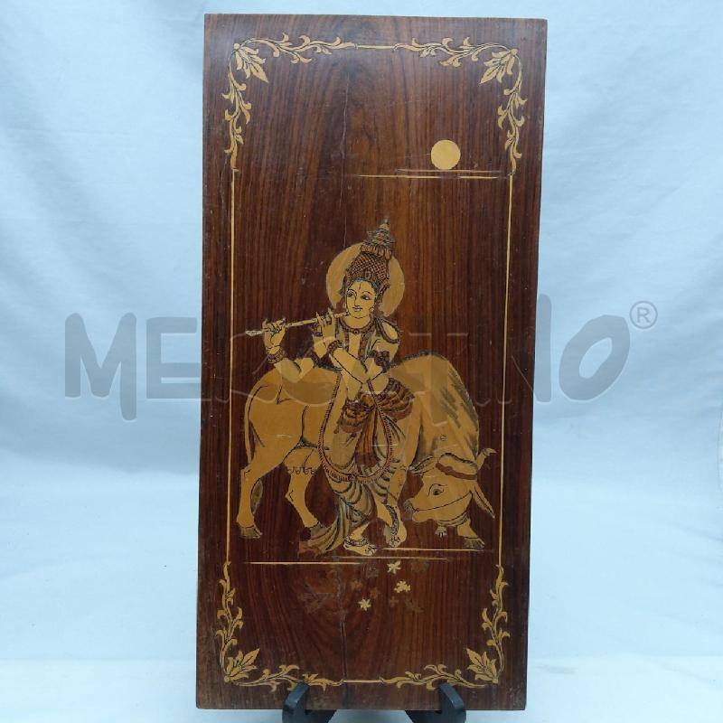TAVOLETTA LEGNO INTARSIO INDIANO BUDDHA | Mercatino dell'Usato San maurizio canavese 1