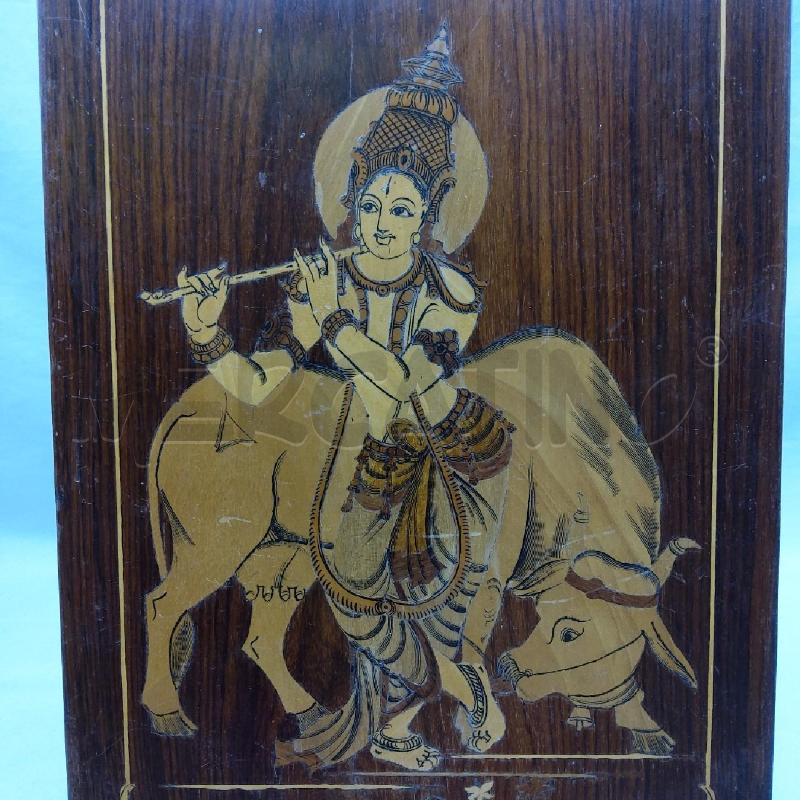 TAVOLETTA LEGNO INTARSIO INDIANO BUDDHA | Mercatino dell'Usato San maurizio canavese 2