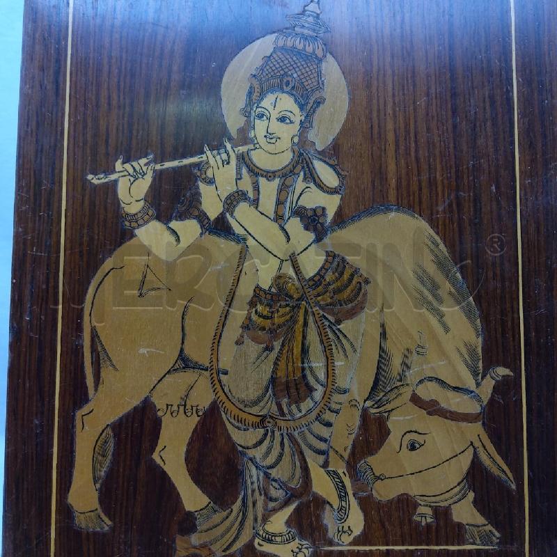 TAVOLETTA LEGNO INTARSIO INDIANO BUDDHA | Mercatino dell'Usato San maurizio canavese 4