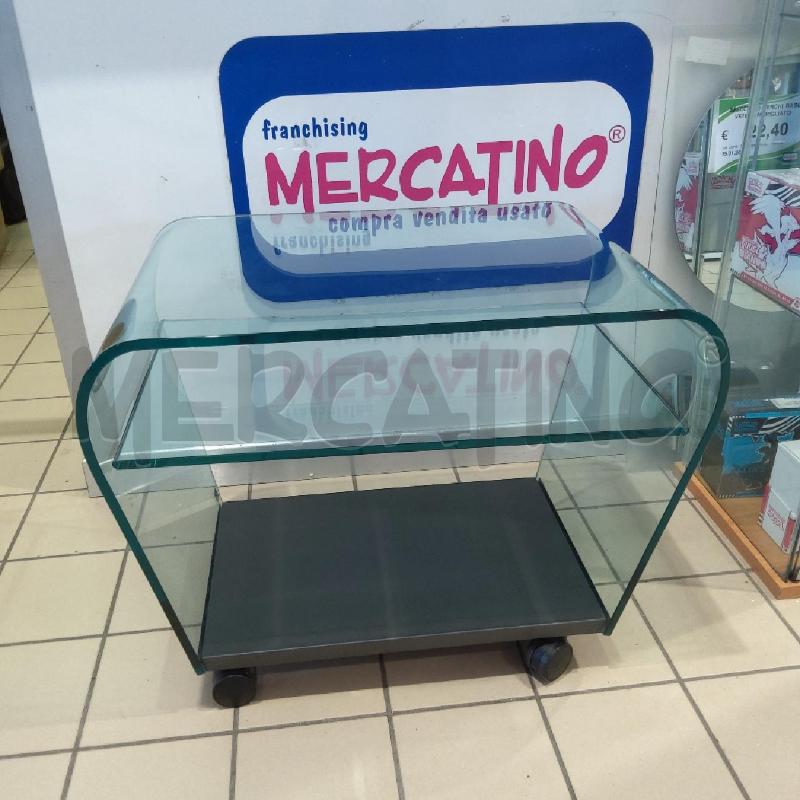 TAVOLINO CRISTALLO SICA RIPIANO E RUOTE | Mercatino dell'Usato San maurizio canavese 1