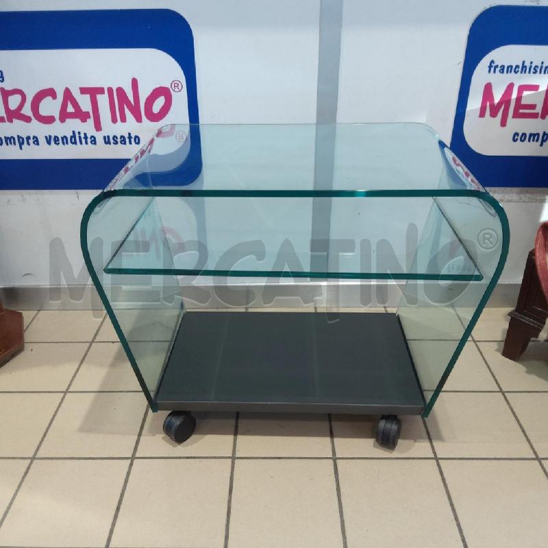 TAVOLINO CRISTALLO SICA RIPIANO E RUOTE | Mercatino dell'Usato San maurizio canavese 2