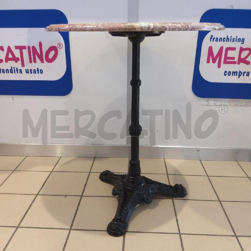 TAVOLINO ROTONDO MARMO ROSA BASE GHISA NERO LAVORATA | Mercatino dell'Usato San maurizio canavese 3