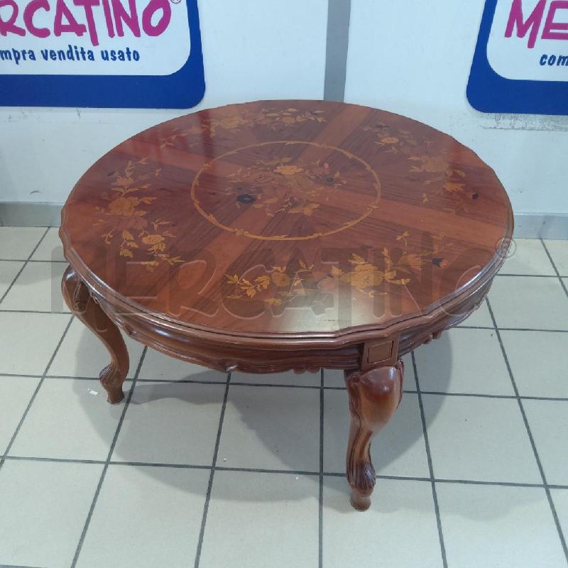 TAVOLINO ROTO LEGNO DECORO FIORI CABRIOLE | Mercatino dell'Usato San maurizio canavese 1