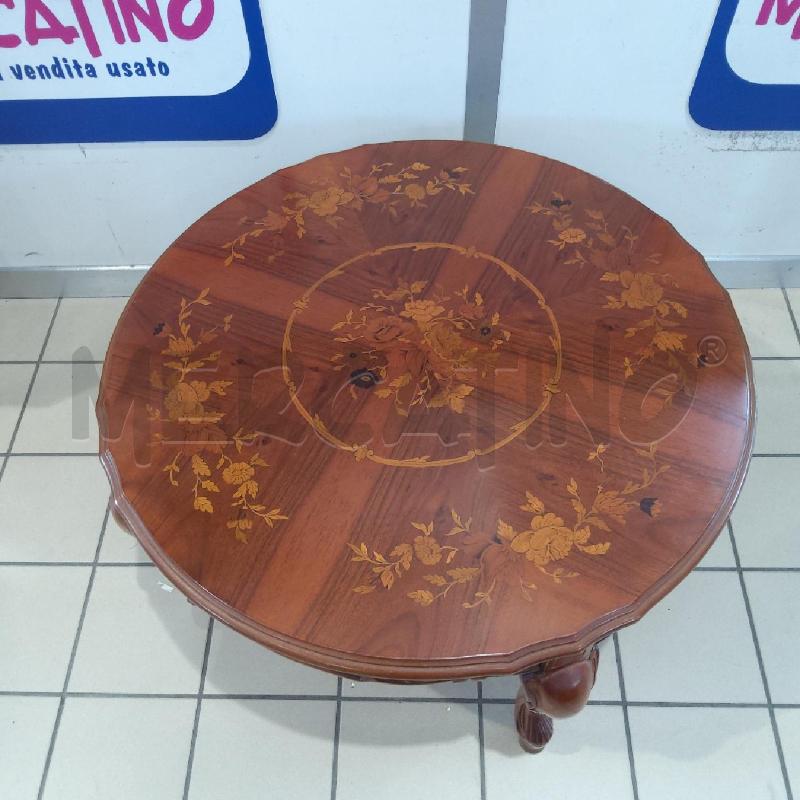 TAVOLINO ROTO LEGNO DECORO FIORI CABRIOLE | Mercatino dell'Usato San maurizio canavese 2