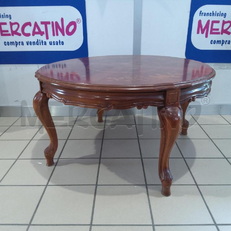 TAVOLINO ROTO LEGNO DECORO FIORI CABRIOLE | Mercatino dell'Usato San maurizio canavese 3