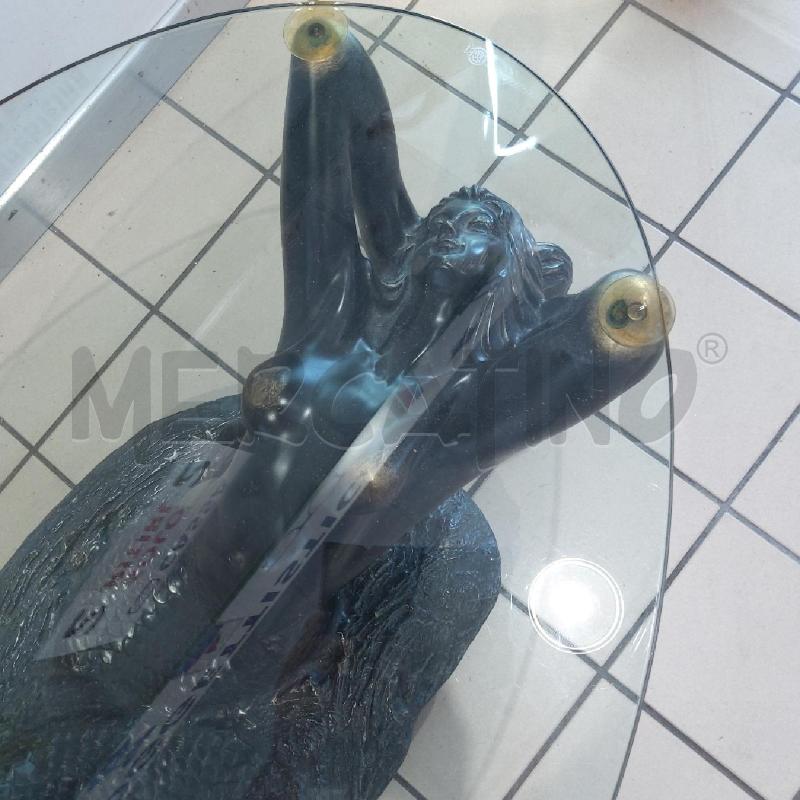 TAVOLINO SALOTTO CRISTALLO OVALE BASE 2 SIRENE | Mercatino dell'Usato San maurizio canavese 5