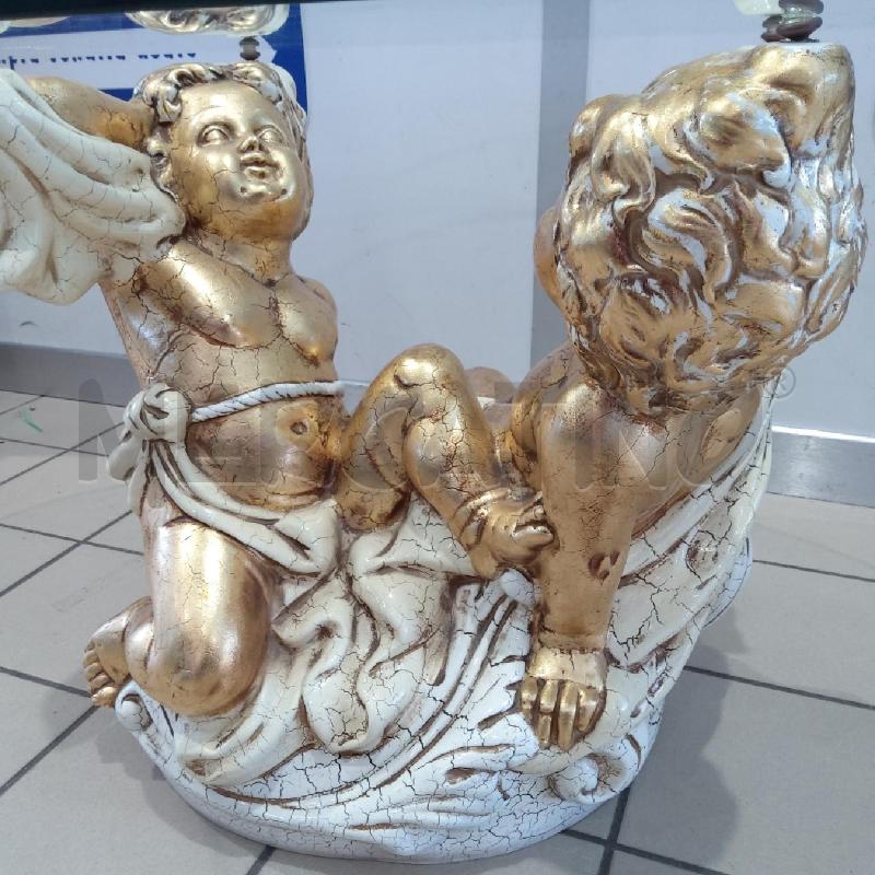 TAVOLO SALOTTO PUTTI DORATI PIANO VETRO | Mercatino dell'Usato San maurizio canavese 5