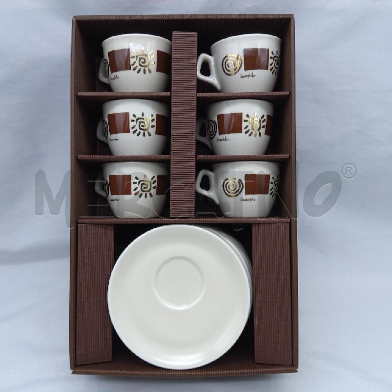 TAZZE CAPPUCCINO PZ. 6 SOLE ORO + PIATTINI  | Mercatino dell'Usato San maurizio canavese 1