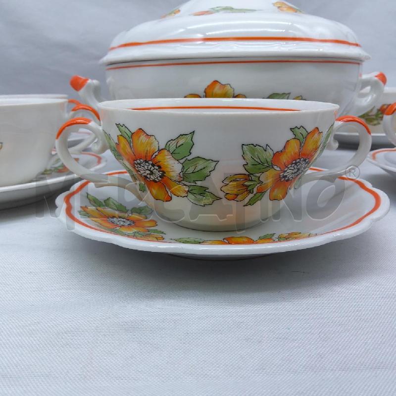 TAZZE PZ. 6 CONSOMME' FIORI ARANCIO + PIATT | Mercatino dell'Usato San maurizio canavese 3