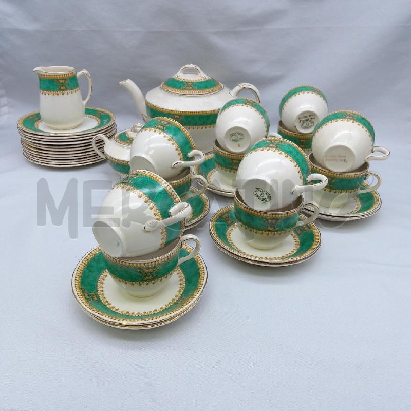 TAZZE PZ 12 MORLEY WARE ENGLAND FASCIA FESTONE VERDE ORO LATT ZUCCH BRICCO PIATT E CIOT | Mercatino dell'Usato San maurizio canavese 1