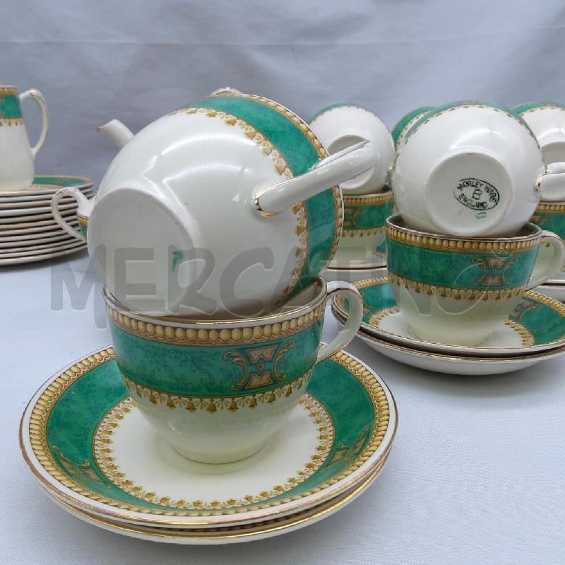 TAZZE PZ 12 MORLEY WARE ENGLAND FASCIA FESTONE VERDE ORO LATT ZUCCH BRICCO PIATT E CIOT | Mercatino dell'Usato San maurizio canavese 2