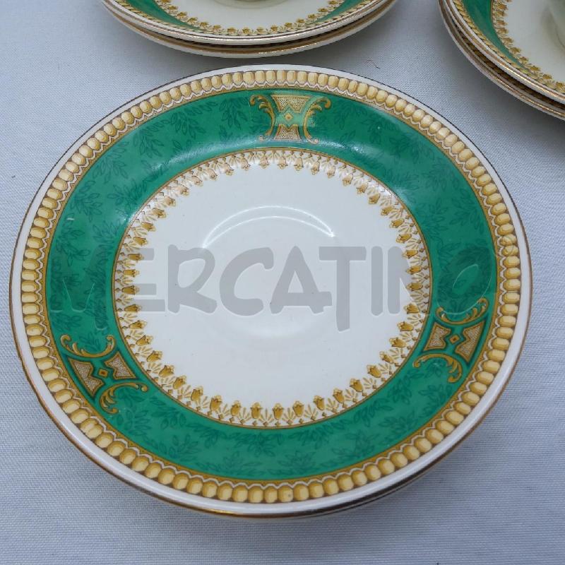 TAZZE PZ 12 MORLEY WARE ENGLAND FASCIA FESTONE VERDE ORO LATT ZUCCH BRICCO PIATT E CIOT | Mercatino dell'Usato San maurizio canavese 4