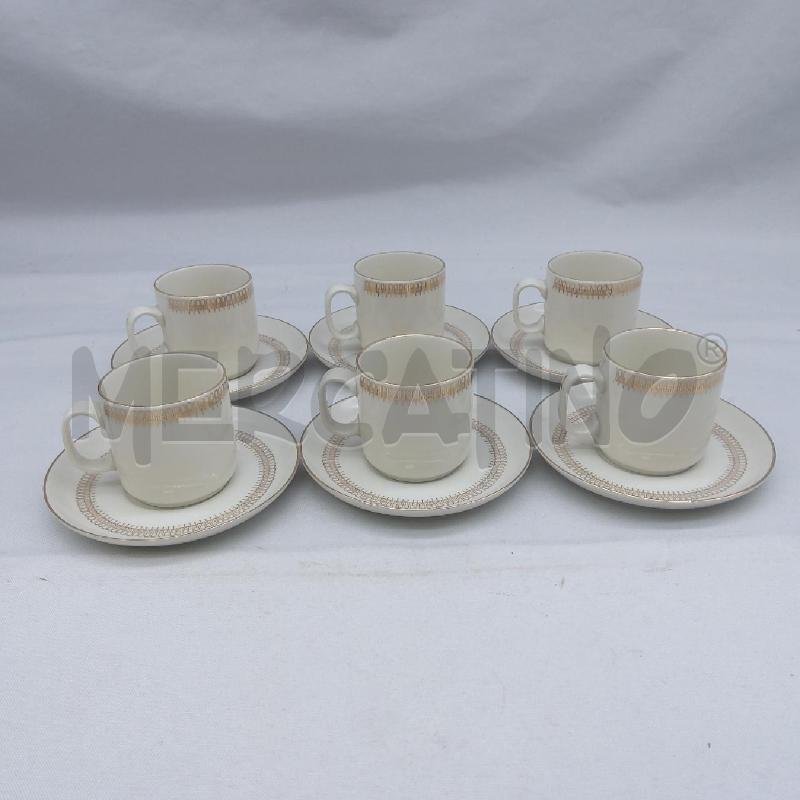 TAZZINE PZ 6 + PIATTINO CERAMICA ROYAL DBO DORATO | Mercatino dell'Usato San maurizio canavese 1