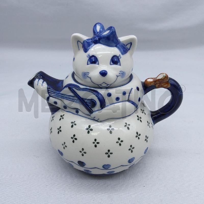 TEIERA CERAMICA WART GATTINA CON VIOLINO | Mercatino dell'Usato San maurizio canavese 1