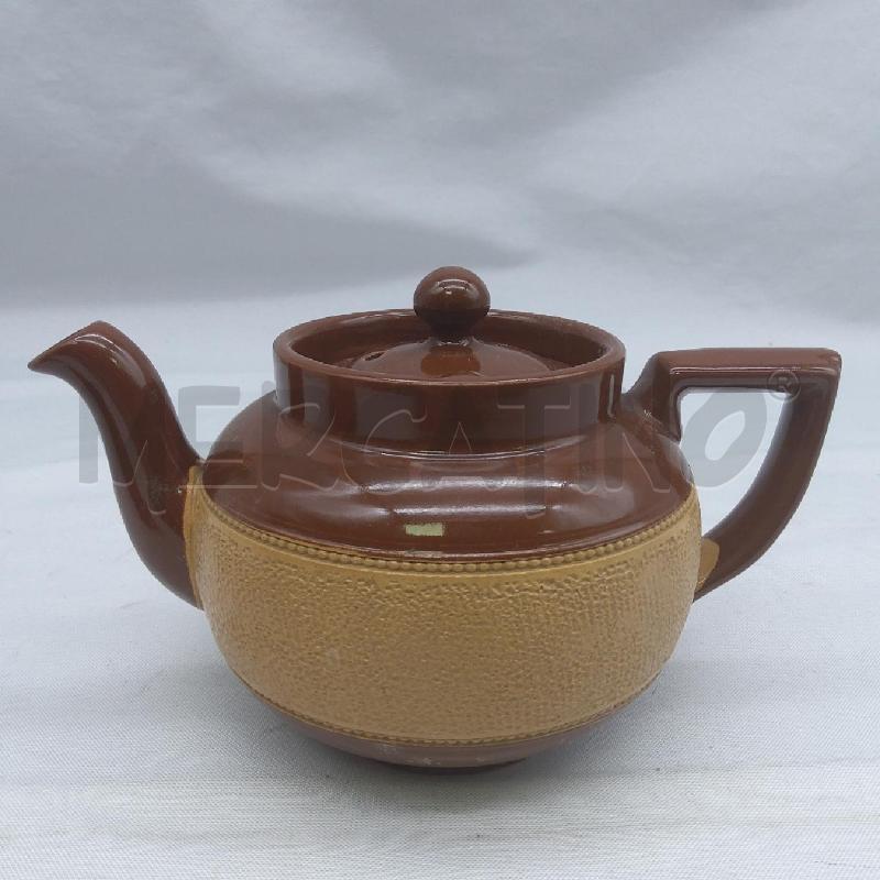 TEIERA +BOCCALE CERAMICA INGLESE MARRONE FASCIA BEIGE | Mercatino dell'Usato San maurizio canavese 2