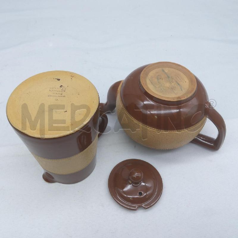 TEIERA +BOCCALE CERAMICA INGLESE MARRONE FASCIA BEIGE | Mercatino dell'Usato San maurizio canavese 4