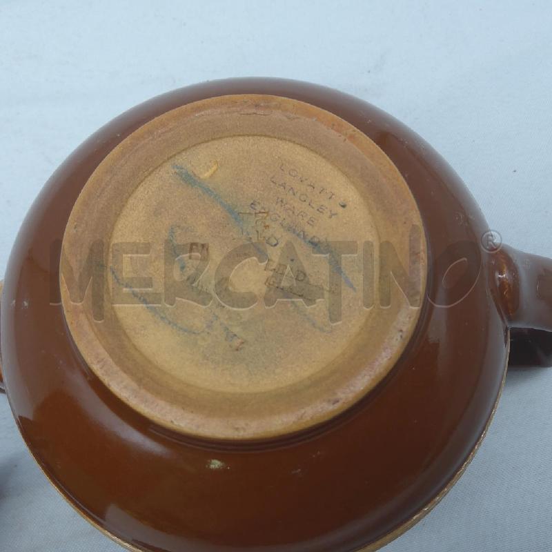 TEIERA +BOCCALE CERAMICA INGLESE MARRONE FASCIA BEIGE | Mercatino dell'Usato San maurizio canavese 5