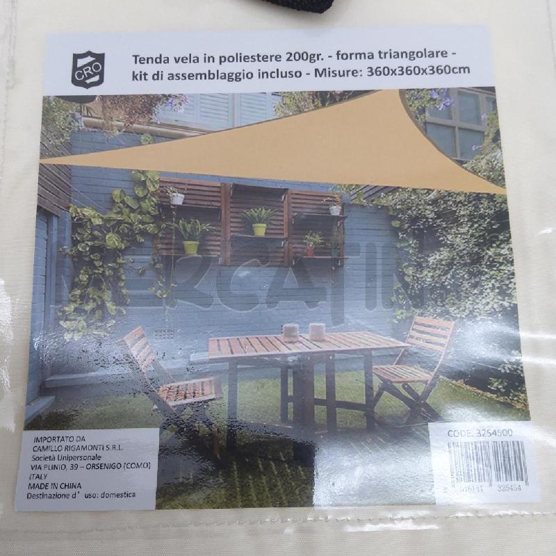 TENDA VELA TRIANGOLARE CREMA | Mercatino dell'Usato San maurizio canavese 2