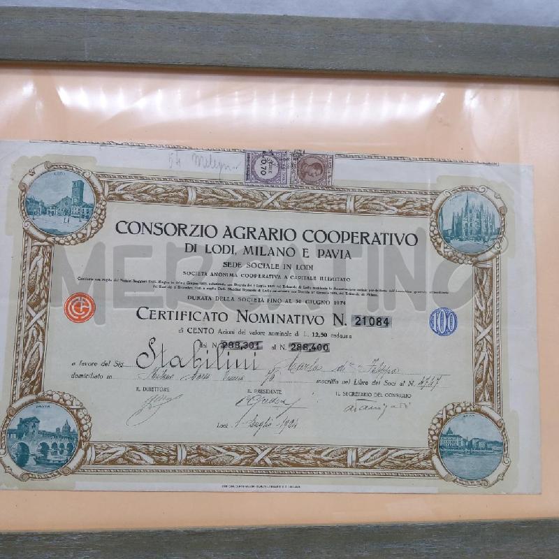TITOLO CONSORZIO AGRARIO COOPERATIVO 1924 | Mercatino dell'Usato San maurizio canavese 2