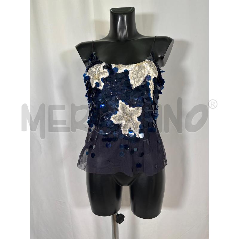 TOP GIANFRANCO FERRÈ BLU PAILLETTES STELLE MARINE  | Mercatino dell'Usato San maurizio canavese 1