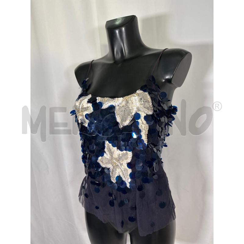 TOP GIANFRANCO FERRÈ BLU PAILLETTES STELLE MARINE  | Mercatino dell'Usato San maurizio canavese 4