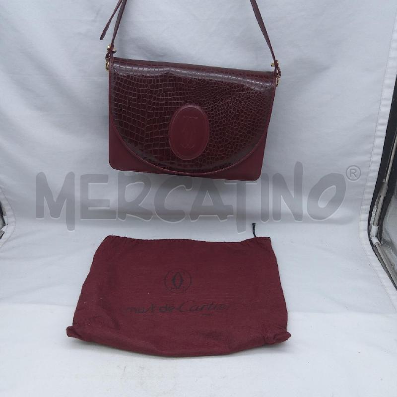 TRACOLLA DONNA MUST DE CARTIER BORDEUAX TIPO COCCO METALLERIA DORATA  | Mercatino dell'Usato San maurizio canavese 2