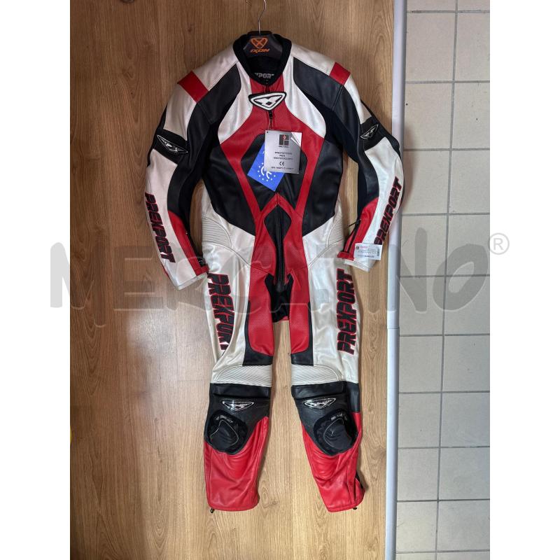 TUTA UOMO MOTO PREXPORT PELLE ROSSO NERO BIANCO | Mercatino dell'Usato San maurizio canavese 1