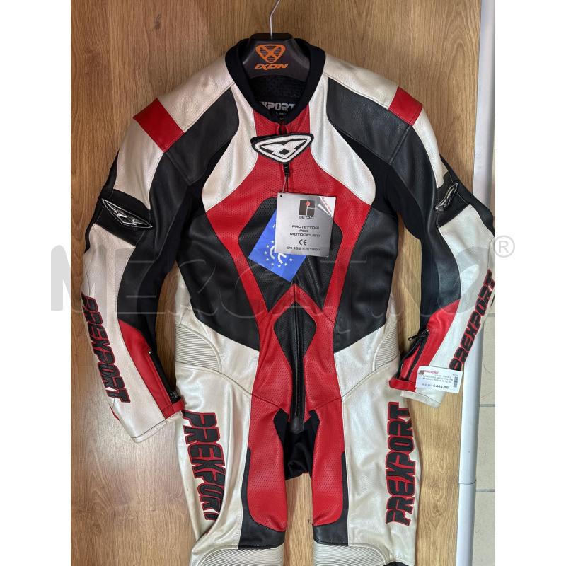 TUTA UOMO MOTO PREXPORT PELLE ROSSO NERO BIANCO | Mercatino dell'Usato San maurizio canavese 2