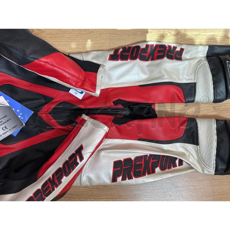 TUTA UOMO MOTO PREXPORT PELLE ROSSO NERO BIANCO | Mercatino dell'Usato San maurizio canavese 4