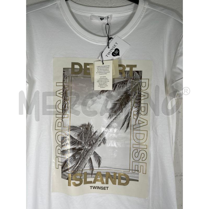 T SHIRT DONNA TWINSET MILANO AVORIO DESERT TROPICAL  | Mercatino dell'Usato San maurizio canavese 2
