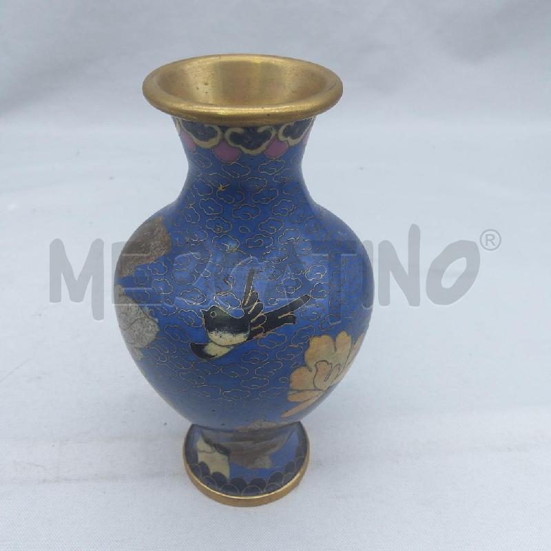 VASETTO CLOISONNETTE AZZ FIORE GIALLO UCCELLINO | Mercatino dell'Usato San maurizio canavese 1