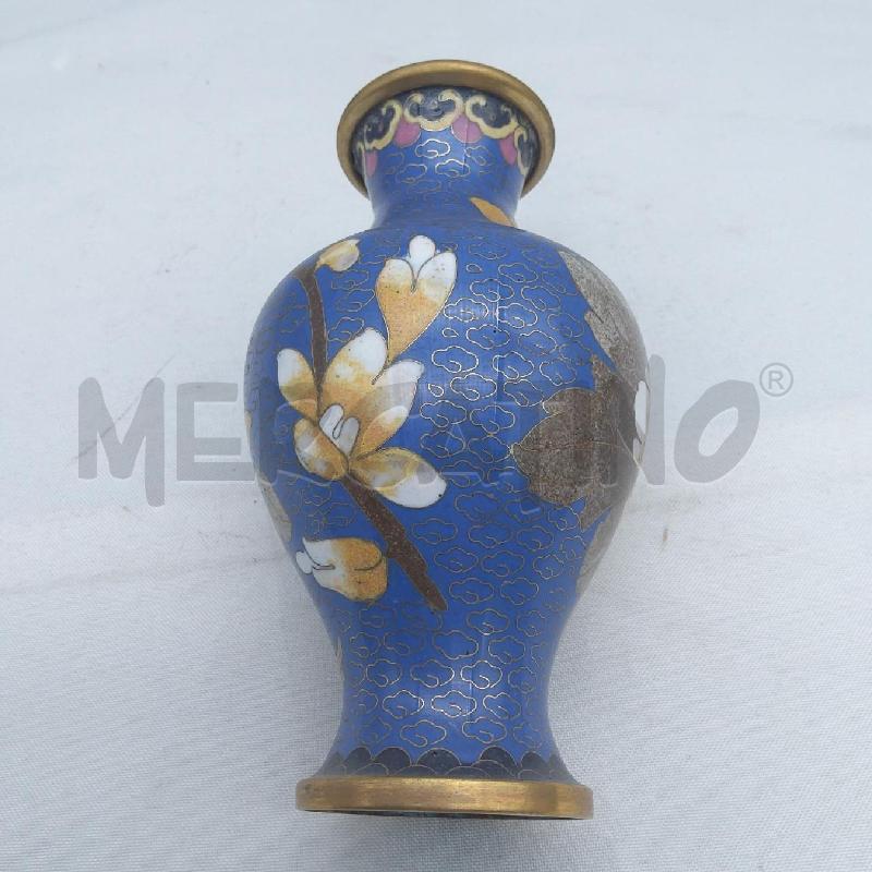 VASETTO CLOISONNETTE AZZ FIORE GIALLO UCCELLINO | Mercatino dell'Usato San maurizio canavese 3